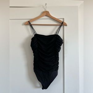 Black ruched Abercrombie bodysuit - size M